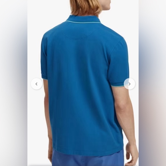 NWT - Scotch & Soda Men’s Classic Logo Polo Shirt with Tipping - Size XL - Picture 3 of 11